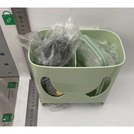 Cutie de Depozitare,  Montare Perete, Adeziv, Fara Perfoare, din ABS, Model Urs, 18 x 11 x 25 cm, Verde