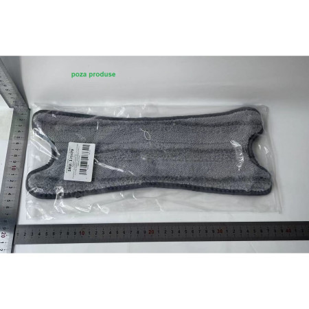 Rezerva Mop Plat,  din Fibre Superfine, Lavabila, 15 x 38 cm, Argintiu