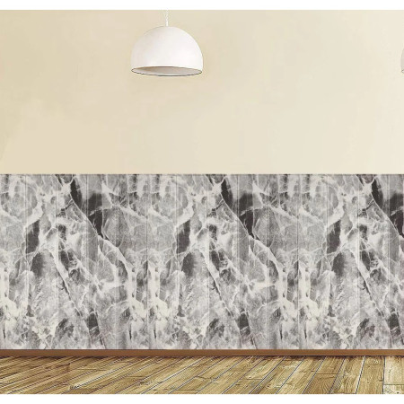 Set 10 Placi Tapet 3D,  70 x 70 cm, Grosime 3 mm, din Rasina, Tip Placi de Lemn, Suprafata Acoperita 4.9 mp, Gri Marmorat