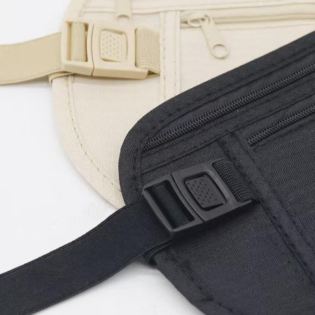 Borseta Anti-Furt, Cyrax, 2 Compartimente, Reglabila, Unisex, pentru Documente, Carduri, Telefon, Negru