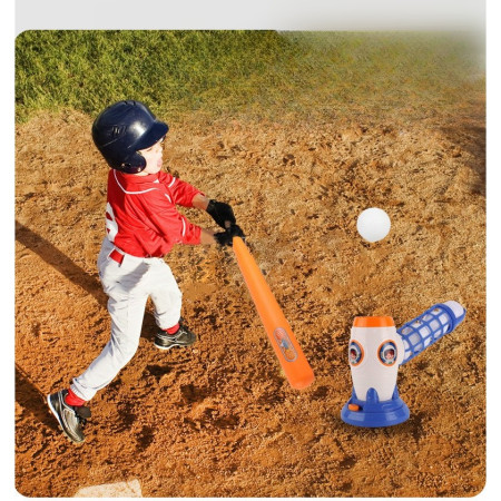 Joc de Baseball Interactiv, Lansator Cyrax, Aruncare Automata, Include Bata si 5 Mingii, 37 x 23 x 16 cm Baza, 59 cm Bata, Multicolor