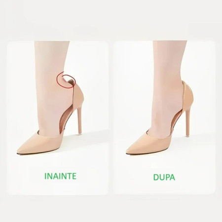 Set 2 Branturi cu Pernute pentru Calcai,  Suport Interior pentru Incaltaminte, Marime Universala, Aderent pe Piele, Negru