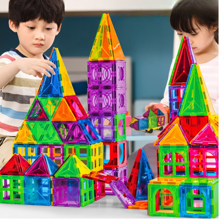 100-piece magnetic building block set, Cyrax, magnetic bricks, large, geometric shapes, 3 years old, ABS, magnets, 27.5*21.5*17 cm, multi-color