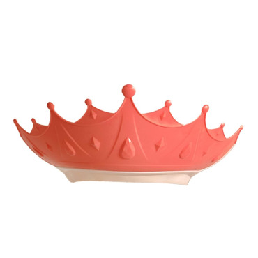 Cyrax Viziera de Protectie Baie Pentru Copii, Fippy, Model Coroana, Dimensiune ajustabila, Durabil, Usor de curatat, Impotriva Samponului, pentru Ochi si Urechi, TPE+PP, 15x13 cm, Rosu