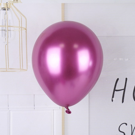 Set 12 Baloane, Cyrax, din Latex Chrome, 30 cm, Fucsia