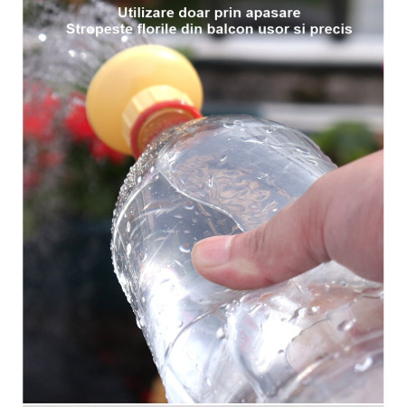 Set 2 capace de sticla pentru irigat florile  stropitoare si teava, practic si usor de utilizat, portabil, reutilizabil, 8 x 7.5 cm, galben