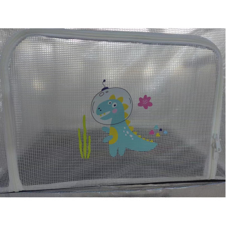 Cutie de Depozitare,  pentru Camera Copiilor, 66L, din PVC, Model Dinozaur, 50 x 40 x 33 cm, Transparent