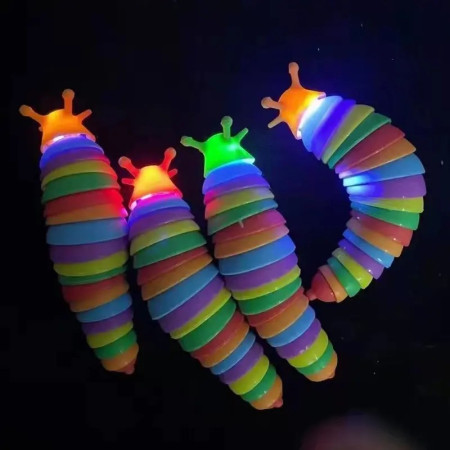 Jucarie Senzoriala Antistres, Cyrax, Fidget Toys, Omida Curcubeu, 18.6 cm, Functie de Luminat, +3 Ani, Multicolor