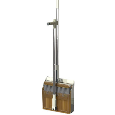 Set Matura si Faras cu Coada  cu Dinti de Pieptene pentru Curatare Matura, rotativ, pliabil, detasabil, Otel inoxidabil si Polipropilena, 99 x 30 cm Galben