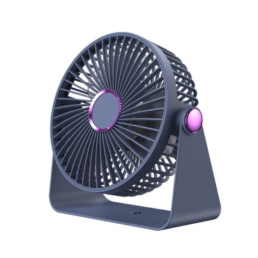Ventilator 2in1,  de Masa/de Perete, Incarcare USB, 3.7 V, 4.5 W, 1200 mAh, 17.5 x 17 x 7.6 cm, Albastru Fumuriu