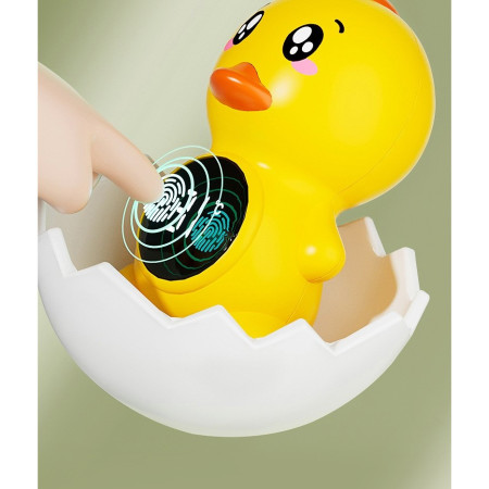 Cyrax Termometru Electronic LED pentru Baie, Plutitor, Rezistent la apă, IPX7, Multifunctional, 3 Trepte de Temperatura, Model Ratusca, 12x7cm, Galben