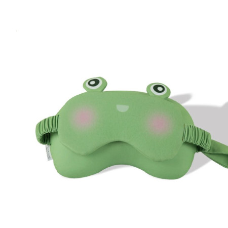 Masca de dormit, Cyrax, 2 in 1, cu Tetiera, din Particule de Spuma si Bumbac, Model Broasca ,Verde
