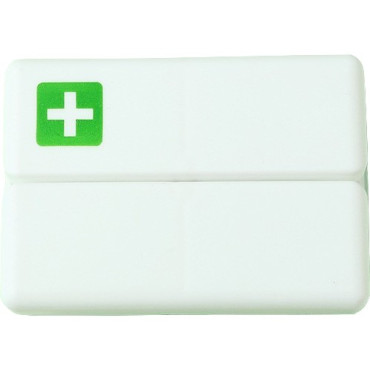 Cutie depozitare medicamente, 7 compartimente sigilate individual, pliabila, portabila,  Alb/Verde
