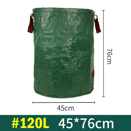 Sac de Colectare a Frunzelor,  Cos Sac pentru Gradina, Sac de Depozitare a Frunzelor, 45 x 76 cm, 120 l, Verde