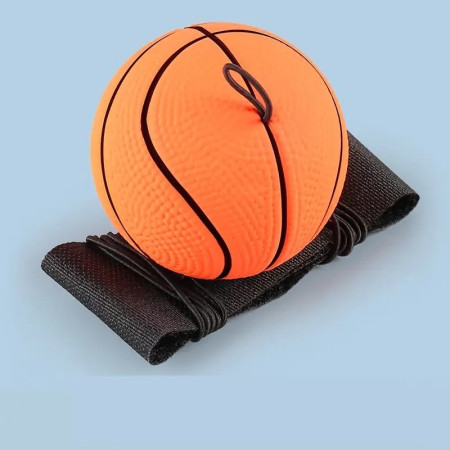 Minge Saltareata Hiperelastica, Cyrax, Model Minge de Basket cu Fixare de Mana, Space Moon Ball foarte Elastica, Antistress pentru Copii, Diametru 66 mm, Portocaliu