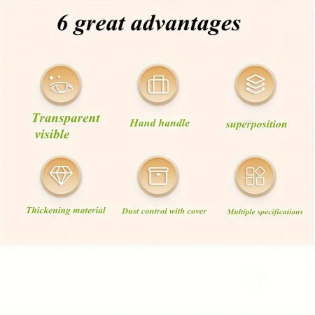 Cutie De Depozitare,  Tip Valiza, pentru Alimente, Jucarii, Accesorii, Transparent-Gri, Marime S, 24x17x13.5 cm