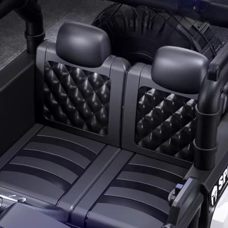 Masina Electrica pentru Copii, Cyrax, Off-Road, Conectare Bluetooth, telecomanda, Tractiune Spate, Lumina Intermitenta, Baterie 12V 7Ah, 120 x 63 x 68cm, Galben