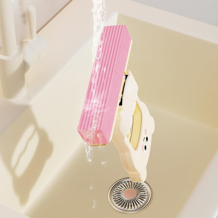 Mini Mop,  de Mana, Pliabil, Model Ursulet, din Plastic, 9 x 15 x 15 cm, Roz