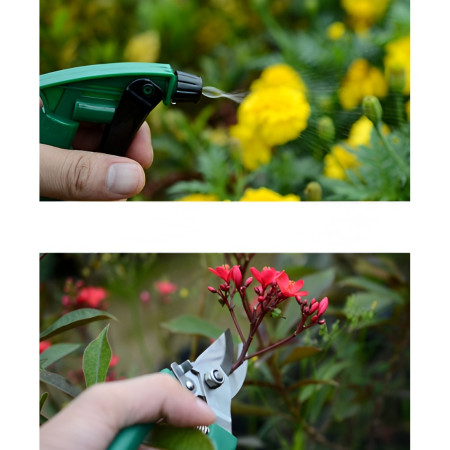 Set 12 Unelte de Gradina,  pentru Plantare Prelucrare Sol si Ingrijire Plante, Material PVC si Otel, Cutie Inclusa, 38 x 29 cm, Verde Deschis