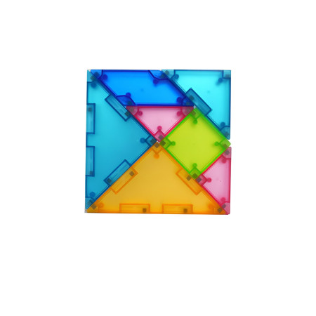 Joc Magnetic Tangram, Cyrax, 7 Piese Magnetice, Forme Geometrice, 3 Ani, EVA, ABS, Magnet, 10.5 x 10.5 x 2.2 cm, Multicolor