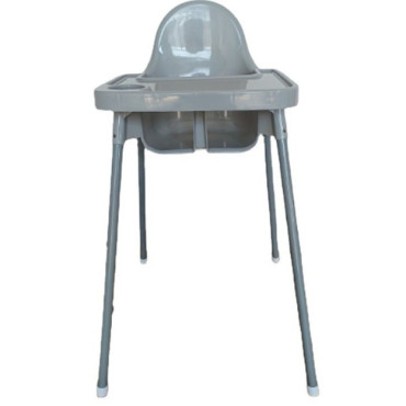 Scaun de Masa, Cyrax, pentru Bebelusi si Copii 6-36 Luni, din Plastic/Metal, Centura in 2 Puncte, Tava Detasabila, 63 x 57 x 85 cm, Gri