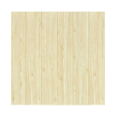 Set 10 Placi Tapet 3D,  70 x 70 cm, Grosime 3 mm, din Rasina, Tip Placi de Lemn, Suprafata Acoperita 4.9 mp, Crem