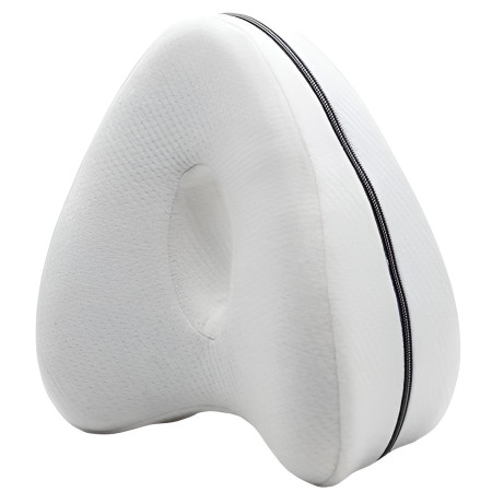 Perna Ortopedica pentru Picioare, Cyrax, Multifunctionala, Confortabilă, in Forma de Inima, Spuma cu Memorie, Curea Anti-cadere, 25x23x13 cm, Alb