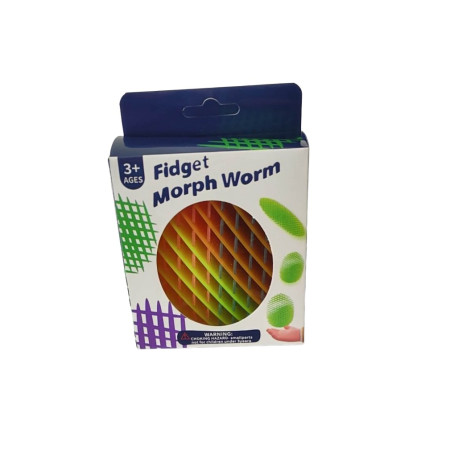 Jucarie Worm Fidget de Decompresie, Cyrax, Anti Stres, Dimensiune Compacta 10 cm, Dimensiune Extinsa 24.5 cm, Multicolor
