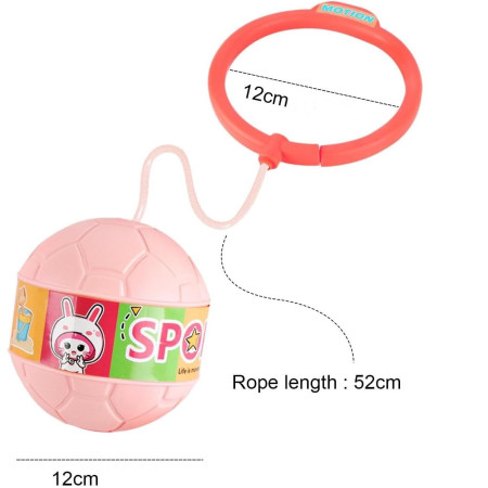 Minge pentru Sarit, Cyrax, Tip Coarda Hula Hoop, Cerc 12 cm, Coarda 52 cm, Minge 12 x 11 cm, Functie Iluminat, 4-6 Ani, Plastic, Roz