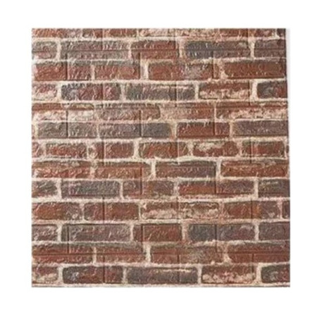 Set 10 Placi de Tapet,  Autoadezive, 70 x 77 cm, 4 mm Grosime, Suprafata Acoperita 5.3 mp, din PVC, Model Caramida Rosie, Caramiziu