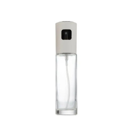 Pulverizator Ulei, Otet, Cyrax, din Sticla, 100 ml, Reincarcabil, 18.3 x 4.3 cm, Masura 90 ml, Capac Mat, Alb