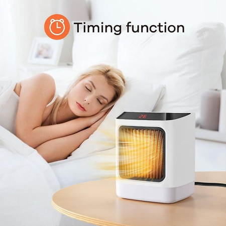 Mini incalzitor portabil  afisaj digital, sincronizare inteligenta, lumina de noapte colorata