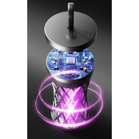 Lampa Anti-Insecte,  Lumina UV, Electrica, Incarcare USB, 5V, 1A, Silentioasa, 12 x 6 m, Negru