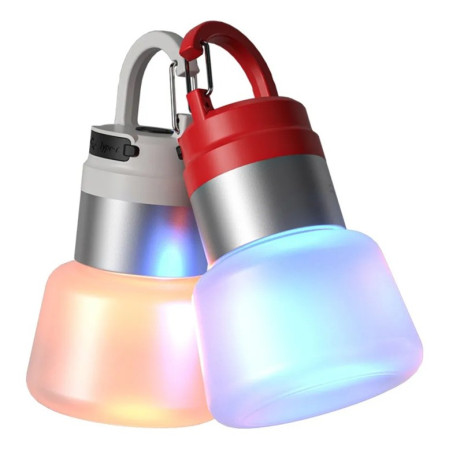Lampa Portabila,  de Voiaj/Camping, Incarcare USB, IPX5, LED RGB, din ABS, 300 mAh, 10 x 5.5 x 5.5 cm, Rosu