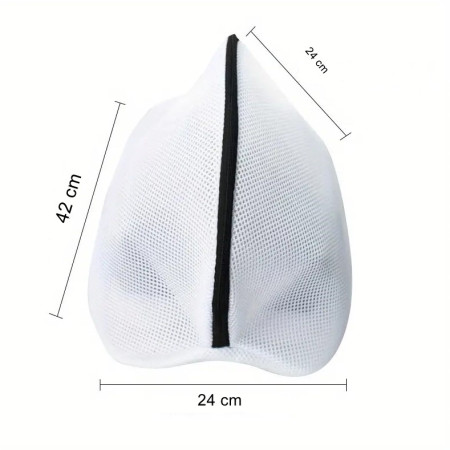 Sac pentru spalare si uscare incaltaminte  compatibil cu masina de spalat, material rezistent, 42 x 24 x 24 cm, alb