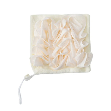 Prosop de Baie,  2in1, cu Burete din Plasa, 17 x 17 cm, Bej