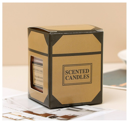 Lumanare Parfumata,  Model Pahar Transparent, cu Ulei Esential, 4.8 x 5.4 x 5.5 cm, Aroma de Trandafir, Roz pal