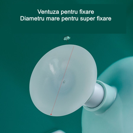 Savoniera  cu scurgere, pentru sapun, cu ventuza, material ABS, 13 x 8.5 x 10.5 cm, albastru