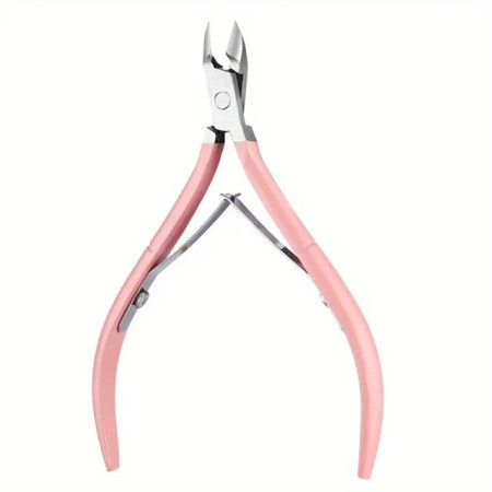 Cleste pentru Unghii si Cuticule, Cyrax, din Otel Inoxidabil, Protectie Varf, 17 x 7 x 2 cm, Roz