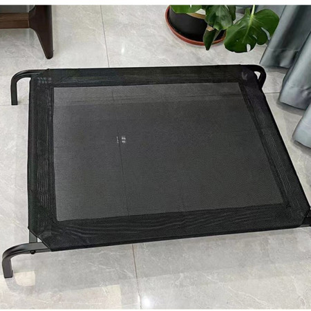 Pat pentru Animalele de Companie,  din Plasa este Rezistent la Umiditate, Picioare de Otel, Respirabil, Marimea S 68 x 55 x 16 cm, Negru