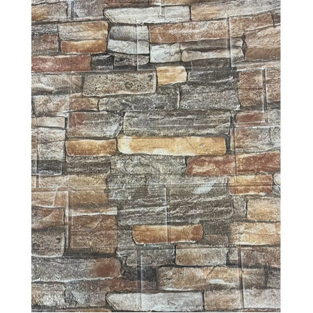 Set 10 Placi de Tapet,  Autoadezive, 70 x 77 cm, 3.5 mm Grosime, Suprafata Acoperita 5.3 mp, din PVC, Model Caramida, Multicolor