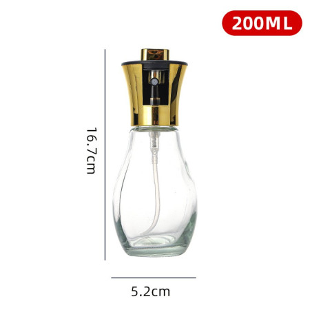 Sticla de ulei cu Pulverizator, Cyrax, Sticla pentru Lichide de Bucatarie, Otet, Sos, 16.7 x 5.2 cm, Volum 200 ml, Gold