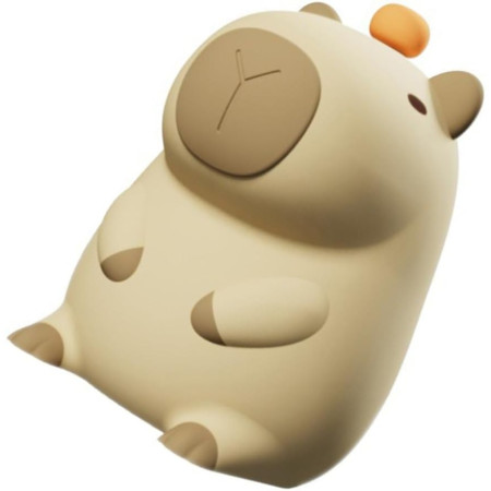 Lampa de Veghe pentru Copii,  din Silicon, Senzor Tactil, Model Capibara, Lumina Calda, Protectie pentru Ochi, Incarcare USB, Capacitate Baterie Incorporata 800mAh, 10.8x9x12.8 cm, Alb