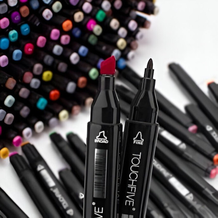 Set Cutie 48 Markere, Cyrax, cu Alcool, Artist Markers, Cutie Plastic cu Maner, Cyrax, Multicolor