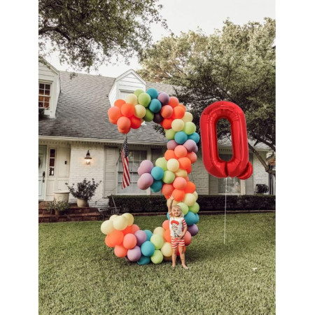 Balon Folie Metalizata Litera Q, Cyrax, 40 cm, Umflati cu Heliu sau Aer, Ambalaj Individual, Pai inclus, Rosu