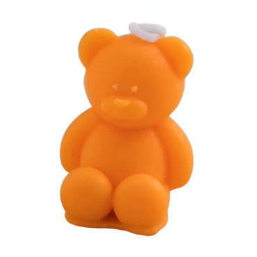 Lumanare Parfumata,  Model Ursulet, Portocaliu, Aroma de Portocala, 5.5x3.6x4 cm