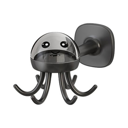 Suport Cuier pentru Perete,  Model Caracatita, Adeziv, 10 x 8.5 cm, 6 Brate, Gri