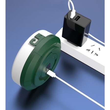 Lumină de camping LED încărcare USB,  șir colorat, pentru aer liber, cort, Distanta 10 metri, 1800mAH, 10.5x4.3 cm, Alb Verde