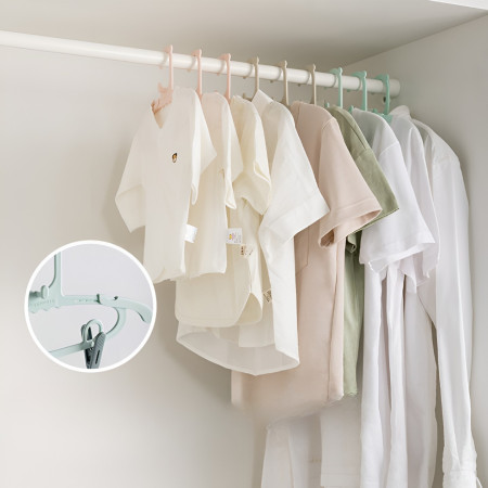 Set 10 de Cleme pentru Haine,  de Prindere pentru Pantaloni, Atasabile la Umerase, 1.6x2.3x6.35 cm, Verde