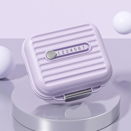 Cutie Medicamente,  Mov, 7 Compartimente, Portabila si Compacta, 7.8x7.2x3.5 cm, Ideala pentru Uzul Cotidian